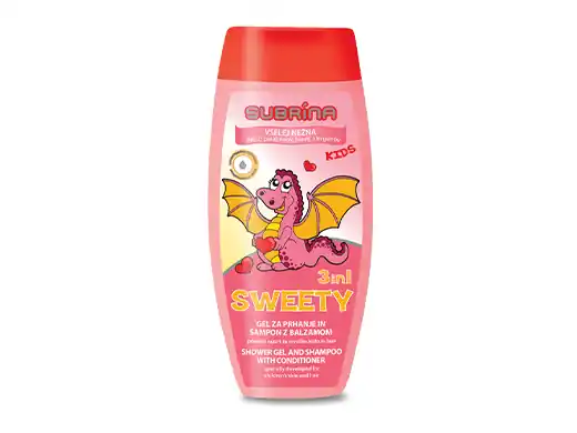 Dětský sprchový gel a šampon s kondicionérem 3v1 Sweety Subrina Finální Výprodej
