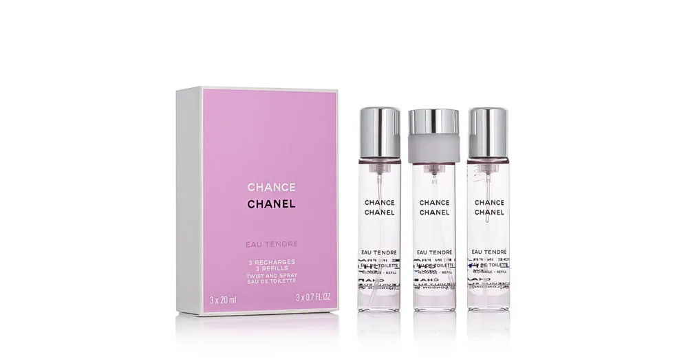 Dokud Zásoby Vydrží Chanel Chance Eau Tendre EDT 3 x 20 ml náplň do kapesního spreje W