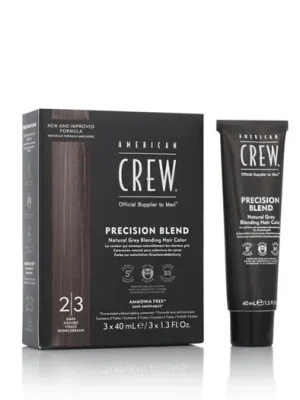 Vysoce Kvalitní American Crew CLASSIC: PRECISION BLEND Natural Gray Coverage 2-3 Dark 3 x 40 ml