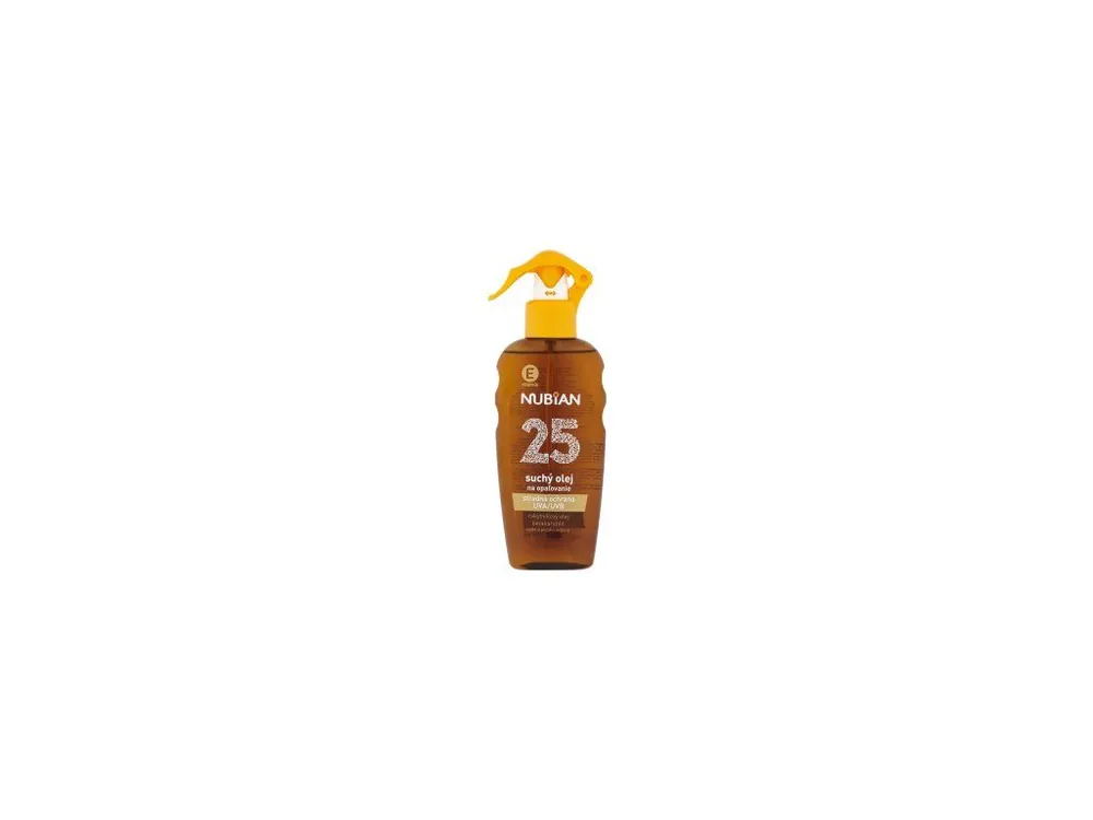 Nová Kolekce Nubian OF 25 Sprej suchý olej na opalování, 200 ml