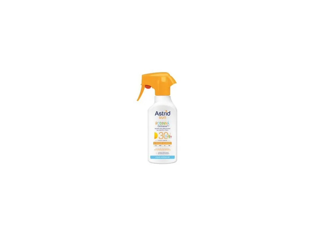 Zlevněný Astrid Sun Pro celou rodinu OF30 mléko na opalování sprej 270 ml