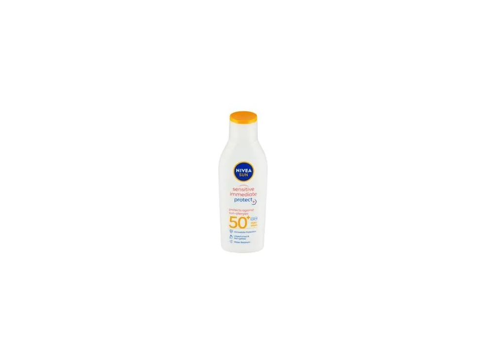 Nová Kolekce Nivea Sun Sensitive Immediate Protect mléko na opalování OF50+, 200 ml