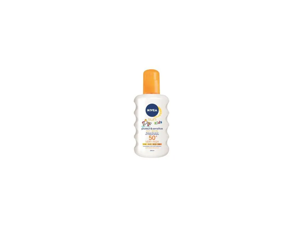 Sezónní Sleva Nivea Sun Kids OF 50+ Protect & Sensitive dětský sprej na opalování, 200 ml