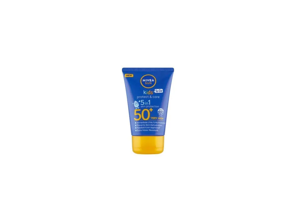 Novinka Nivea Sun Protect & Care OF 50+ dětské kapesní mléko na opalování, 50 ml