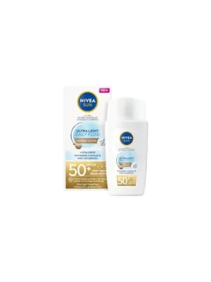 Nivea Sun Ultra Light Daily Fluid tónovací pleťový krém na opalování střední odstín OF50+, 40 ml Nejlepší Cena