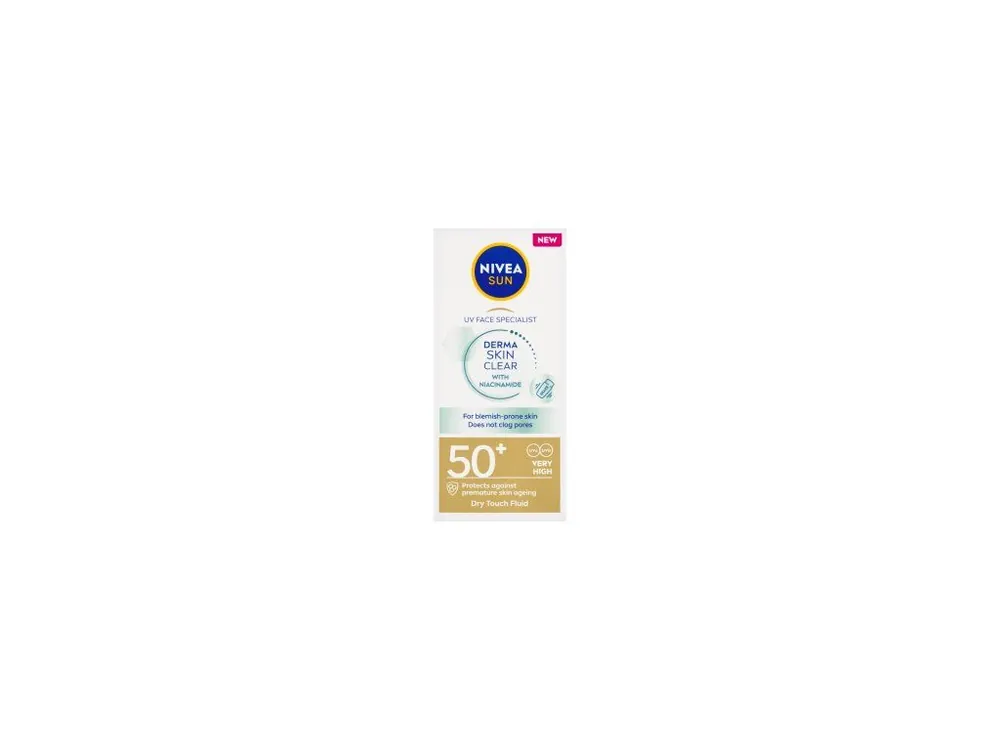 Horká Nabídka Nivea Sun Derma Skin Clear lehký pleťový krém na opalování, OF 50+, 40 ml