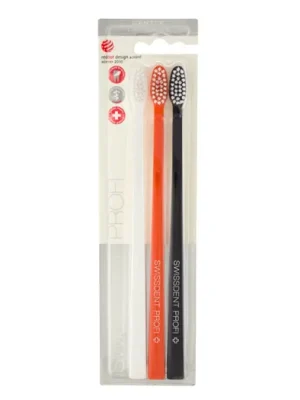 Koupit Online Swissdent Gentle Extra-Soft zubní kartáčky (černý, oranžový, bílý) 3 ks