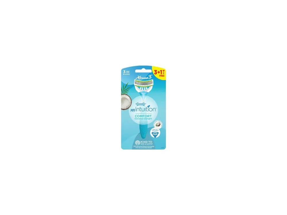 Dokud Zásoby Vydrží Wilkinson Sword Xtreme3 dámská holítka Comfort Coconut Delight, 3 břity, 4 ks