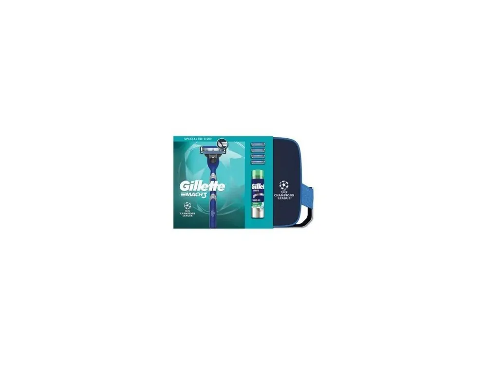 Doprava Zdarma Gillette sada holicí strojek + 4 hlavice, taška a gel na holení 200 ml