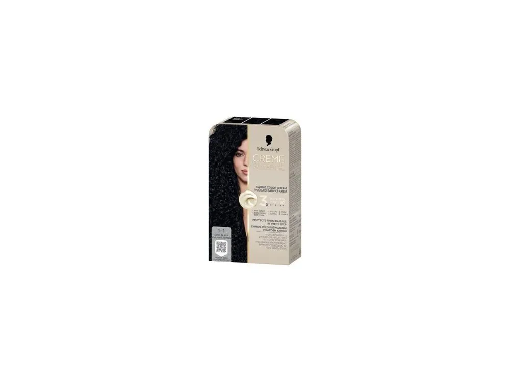 Schwarzkopf Creme Supreme barva na vlasy 1-1 chladná černá 60 ml Jen Po Omezenou Doba