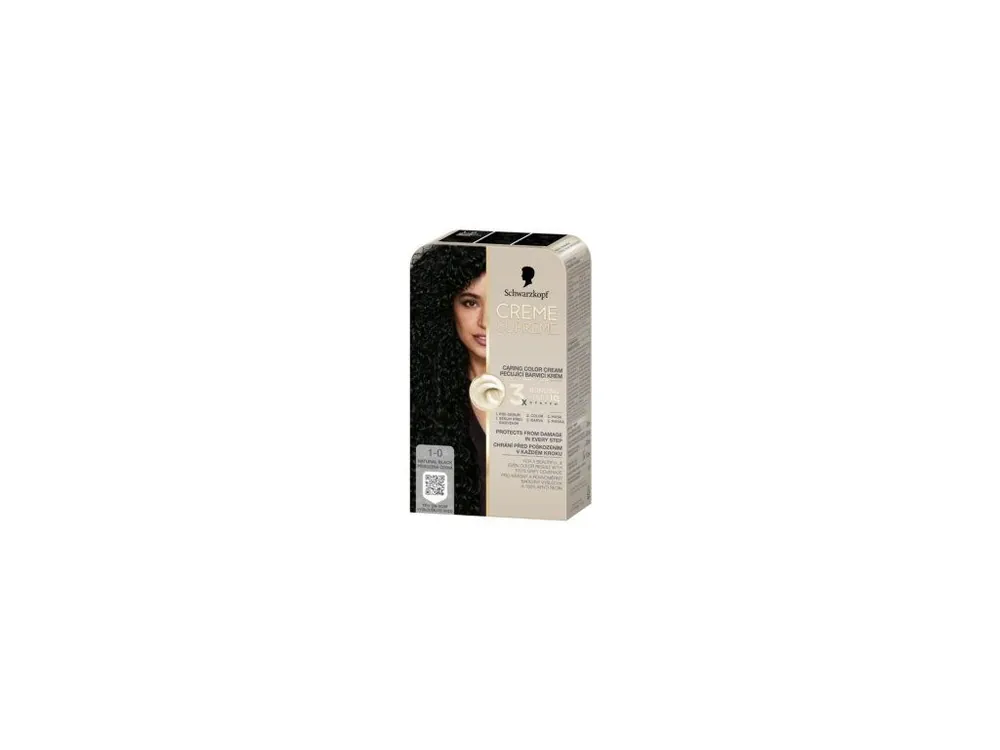 Nejlepší Volba Schwarzkopf Creme Supreme barva na vlasy 1-0 přirozená černá 60 ml
