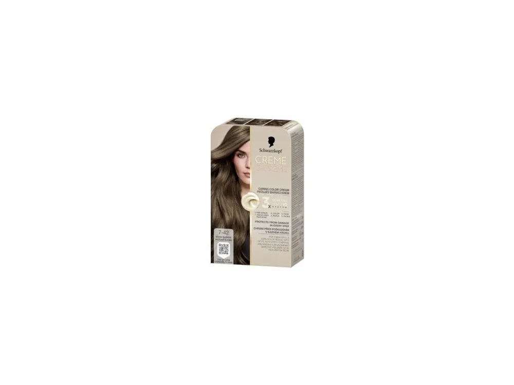 Originální Schwarzkopf Creme Supreme barva na vlasy 7-42 béžová blond 60 ml