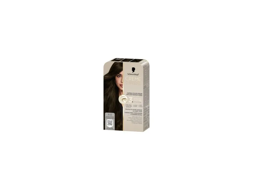 Schwarzkopf Creme Supreme barva na vlasy 4-0 přirozená hnědá 60 ml Dokud Zásoby Vydrží