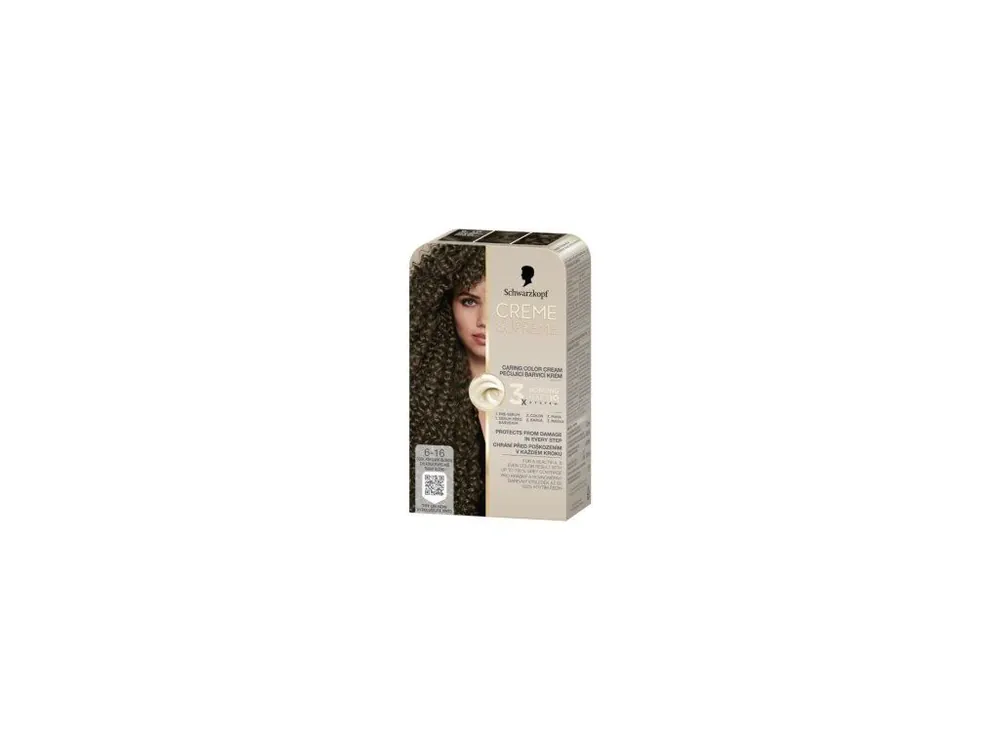 Schwarzkopf Creme Supreme barva na vlasy 6-16 chladná popelavá tmavá blond 60 ml Horká Nabídka
