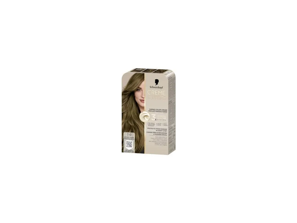 Akční Cena Schwarzkopf Creme Supreme barva na vlasy 7-0 přirozená blond 60 ml