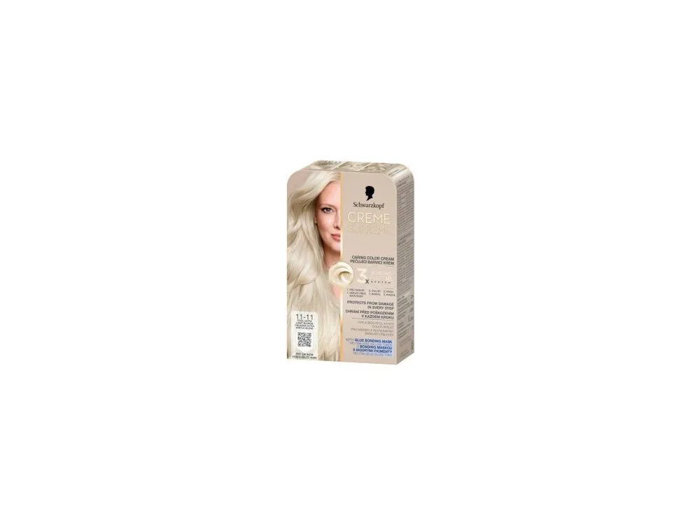 Schwarzkopf Creme Supreme barva na vlasy 11-11 chladná ultra světle blond 60 ml Nízká Cena