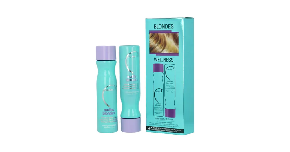 Malibu C Blondes Enhancing Wellness Collection Shampoo 266 ml + Conditioner 266 ml + sáček 4 x 5 g Zlevněný