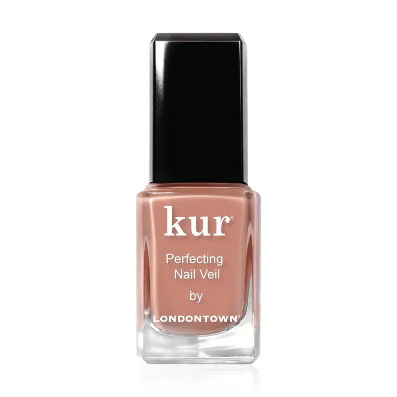 Jen Po Omezenou Doba LONDONTOWN kur Nail Veil No.5 zpevňující tónovaná péče na nehty Tlumená dýně 12 ml