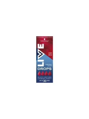 Pouze Dnes Schwarzkopf Live Drops Ohnivá červená barvicí kapky na vlasy, 30 ml