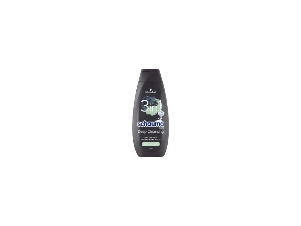 Koupit Online Schauma šampon Men 3v1 Charcoal & Clay, 400 ml