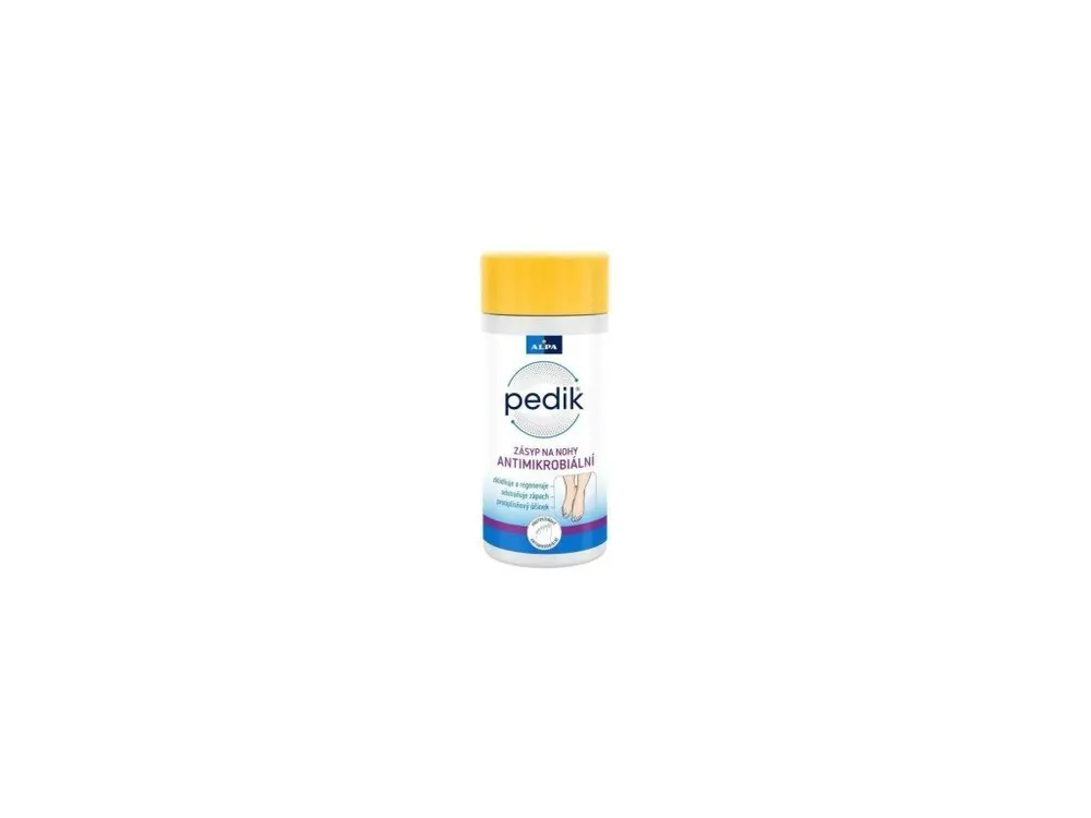 Levný Alpa Pedik s antimikrobiální přísadou zásyp na nohy 100 g