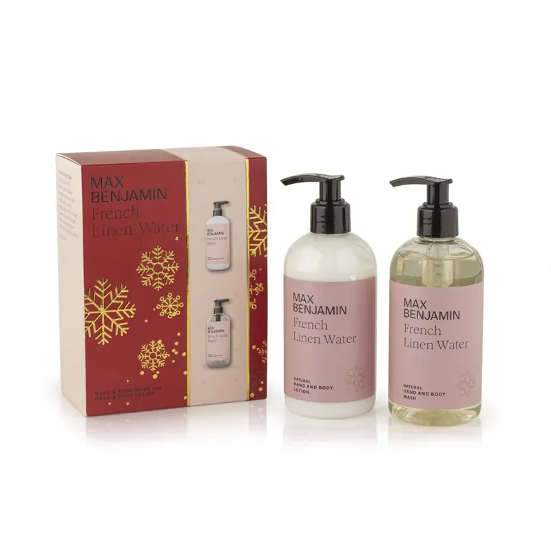 MAX BENJAMIN French Linen Water duo set mýdlo a mléko na ruce a tělo 2 x 300 ml Levný