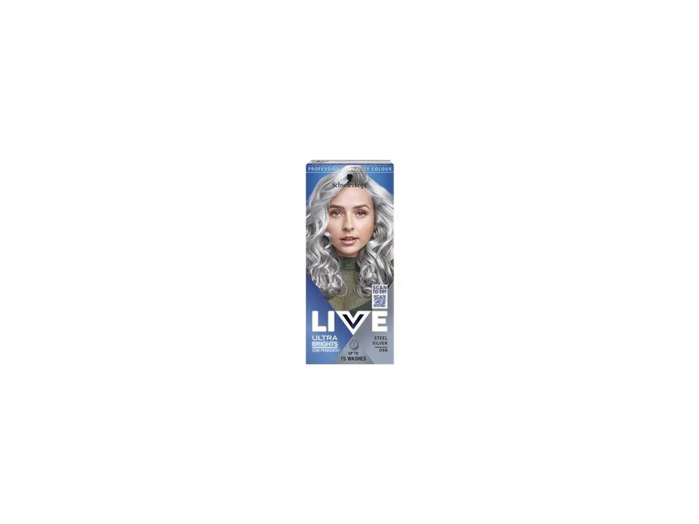 Schwarzkopf Live Ultra Brights barva na vlasy Ocelově stříbrná 098 Odeslání Ihned
