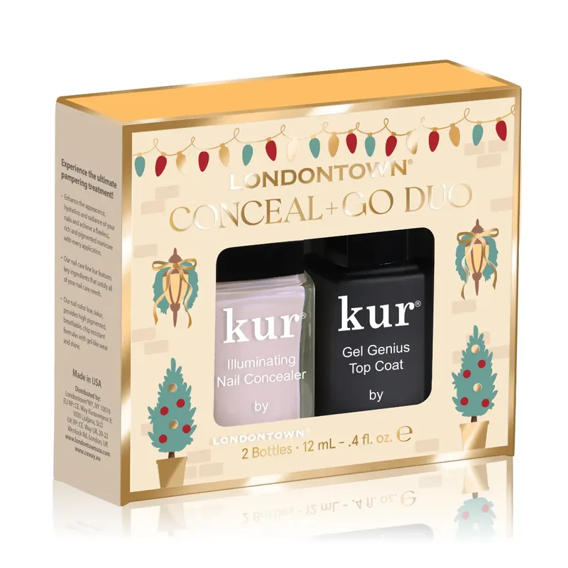 LONDONTOWN kur Conceal & Go Pink set top coat a rozjasňovač na nehty Must-Have