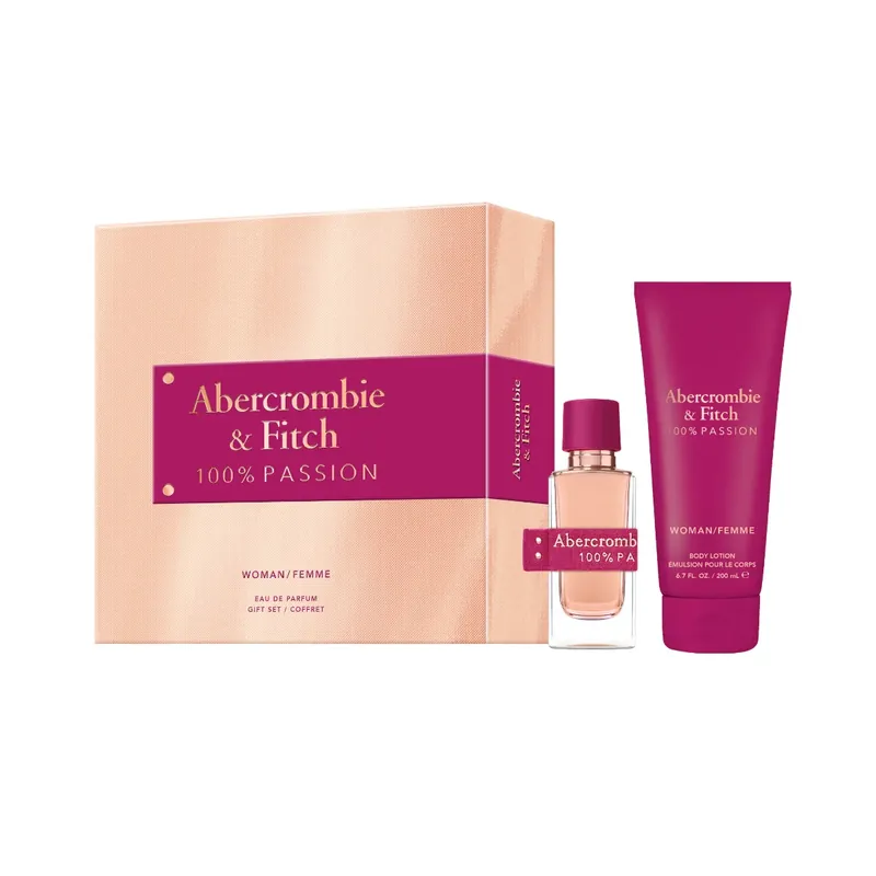 ABERCROMBIE & FITCH 100% Passion dárkový set pro ženy s tělovým mlékem Tovární Cena