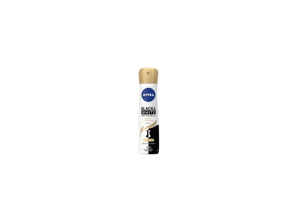 Jen Po Omezenou Doba Nivea Black & White Invisible Silky Smooth antiperspirant, 150 ml
