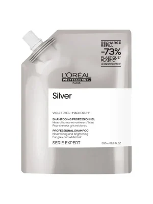 L'ORÉAL Professionnel Serie Expert Silver Neutralizační šampon pro šedé a bílé vlasy - náhradní náplň 500 ml Výprodej