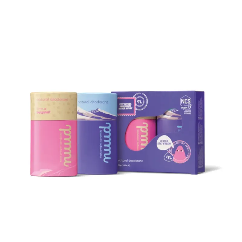 NUUD Sada přírodních tuhých deodorantů Adventure Pack 2x45 g Výprodej