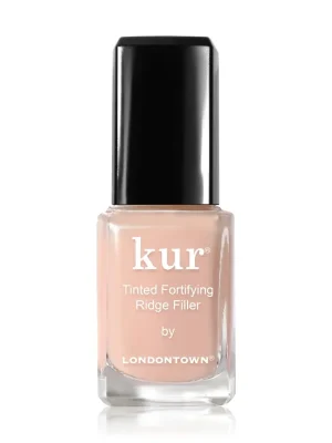 Nejprodávanější LONDONTOWN kur Tinted Fortifying Ridge Filler Vyhlazující tónovaný lak na nehty Apricot Beige meruňkově béžová 12 ml