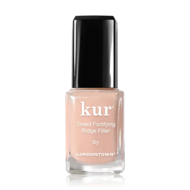 Nejprodávanější LONDONTOWN kur Tinted Fortifying Ridge Filler Vyhlazující tónovaný lak na nehty Apricot Beige meruňkově béžová 12 ml