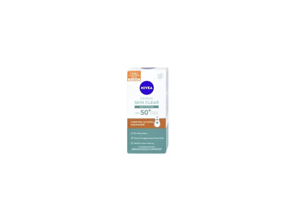 Odeslání Ihned Nivea Derma Skin Clear denní krém UV Fluid OF50+, 40 ml