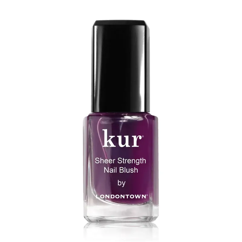 LONDONTOWN kur Sheer Strength Nail Blush Concord zpevňující lak na nehty průhledná fialová 12 ml Sezónní Sleva