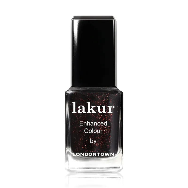 LONDONTOWN lakur Around the Fireplace lak na nehty hnědá s měděnými třpytkami 12 ml Akce