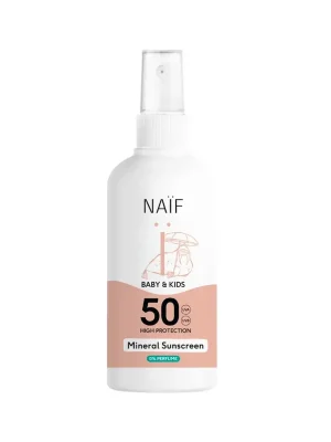 NAÏF Ochranný sprej na opalování SPF 50 bez parfemace pro děti a miminka 100 ml Super Cena