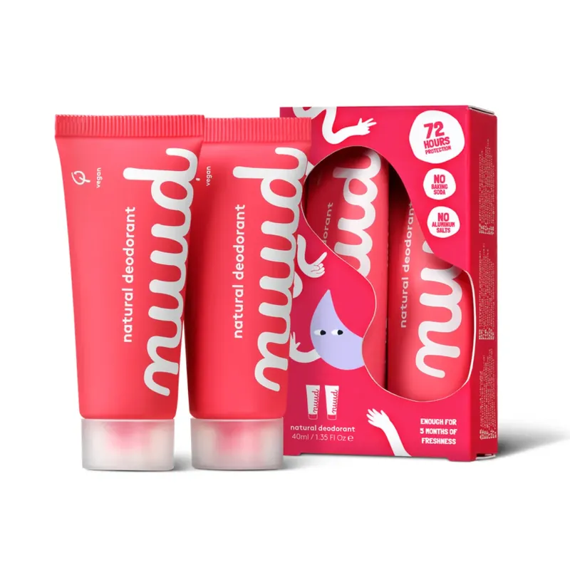 Must-Have NUUD Přírodní krémový deodorant Smarter packčervená tuba 2x20 ml
