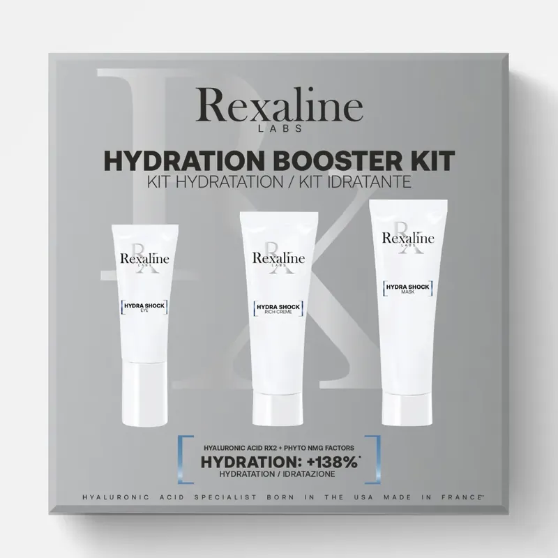 Nová Kolekce REXALINE 3D Hydra-Shock cestovní set pro obnovu hydratace pleti3 produkty