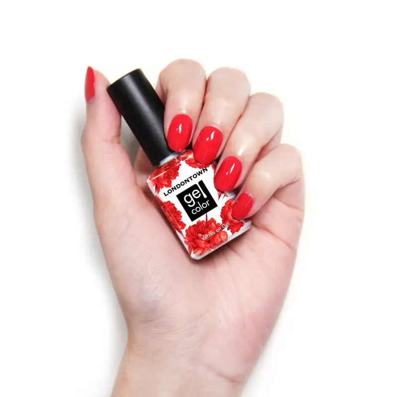 Cenově Výhodný LONDONTOWN Gel Color Down to Dilly gelový lak na nehty červená 12 ml