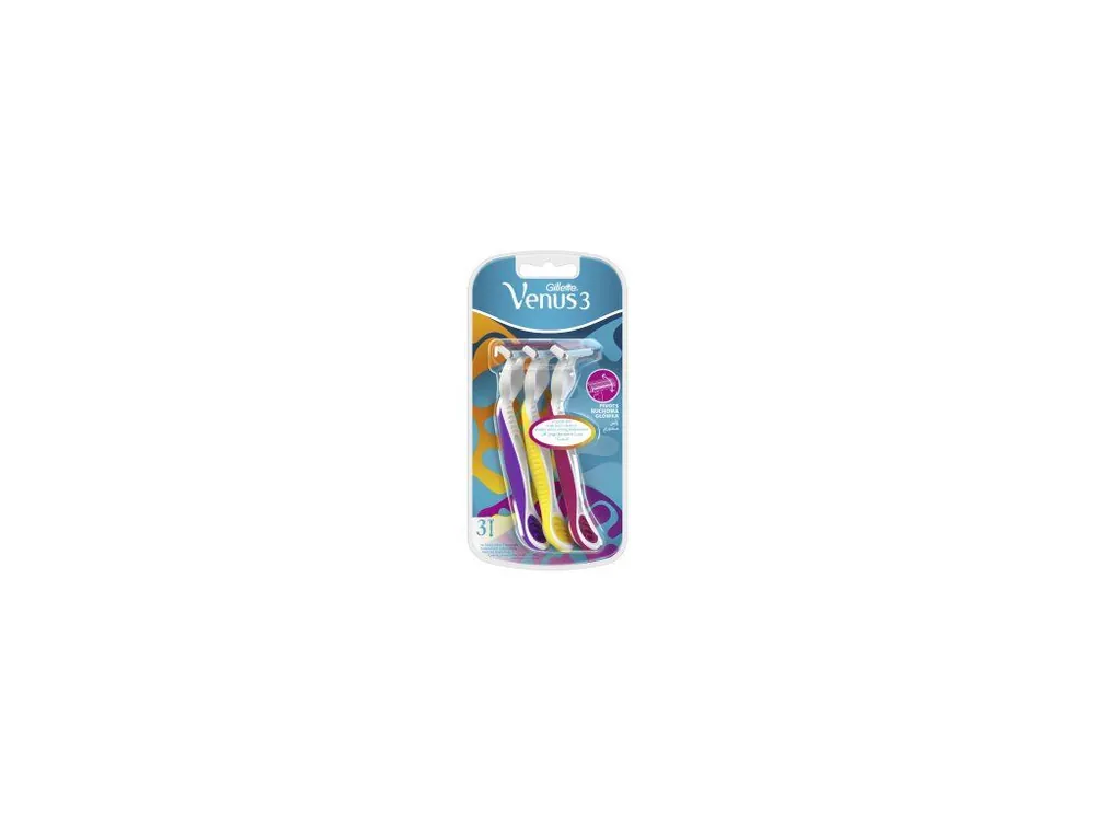 Gillette Venus 3 dámská jednorázová holítka se zvlhčujícím páskem, 3 ks Pouze Dnes
