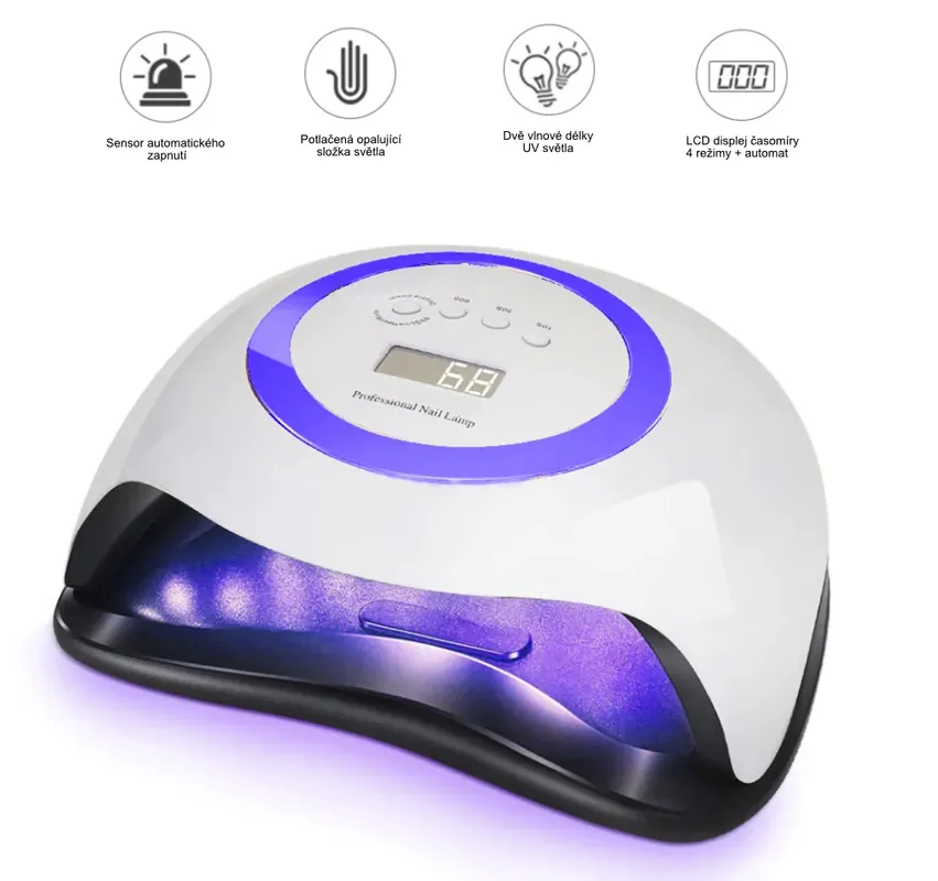 Nízká Cena UV LED profi lampa pro gelové nehty 42 UV LED 168W modrá
