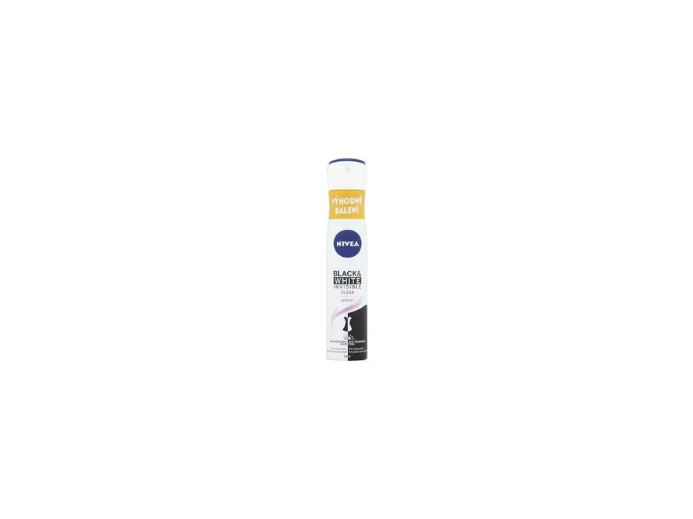 Nivea Black & White Invisible Clear antiperspirant, 200 ml Horká Nabídka