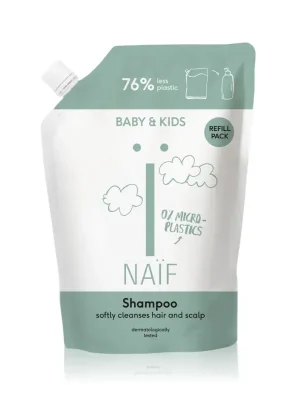 Vysoce Kvalitní NAÏF Výživný šampon pro miminka a děti přírodní náhradní náplň 500 ml