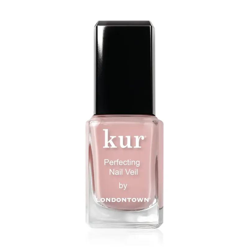 Oblíbený LONDONTOWN kur Nail Veil No.4 zpevňující tónovaná péče na nehty Pudrová růže 12 ml