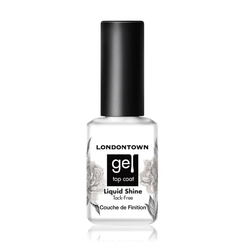 LONDONTOWN Gel Liquid Shine Top Coat Tack-free pro gelový lak bez lepkavé vrstvy 12 ml Časově Omezené