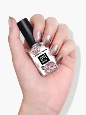 Objednat Nyní LONDONTOWN Gel Color Kissed By Rose Gold gelový lak na nehty zlatorůžové třpytky 12 ml