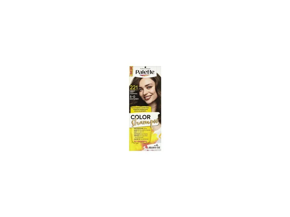 Schwarzkopf Palette Color Shampoo barva na vlasy 221 středně hnědá, 50 ml Sezónní Sleva