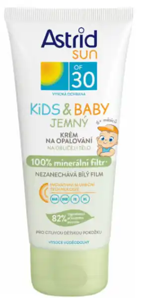 Kup Teď Astrid Sun Dětský jemný voděodolný krém na opalování 6+ měsíců SPF 30 100ml